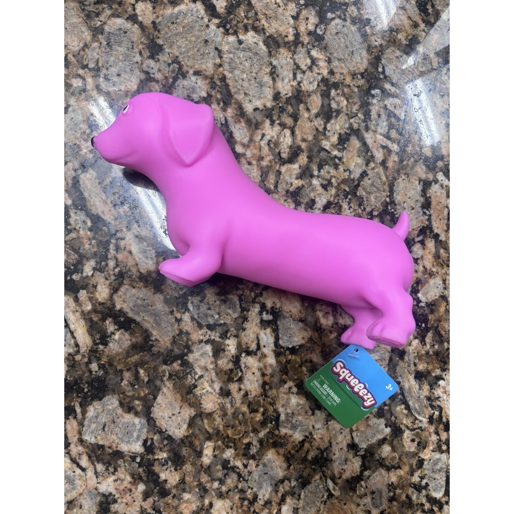 Sunny Days Squeeezy Dachshund Dog PINK Squishy Fidget Toy NEW